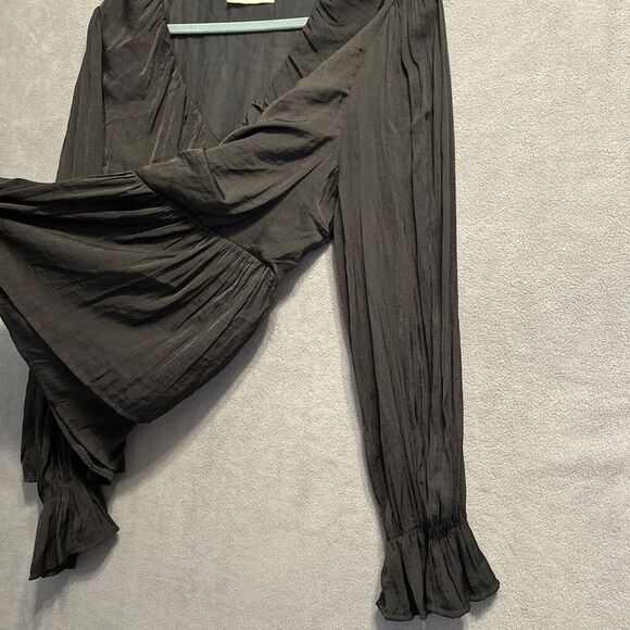 Savanna Jane Baby Doll Top Balloon Sleeve Womens Plus Size 3X Black Peasant - Picture 7 of 11